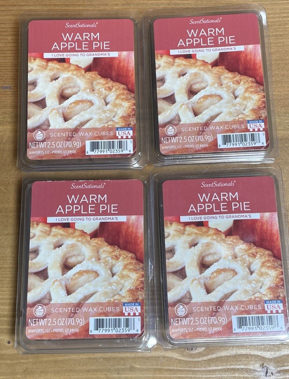 ScentSationals WARM APPLE PIE scented Wax Cubes/Melts / Lot Of 4 / 2.5oz ea NEW